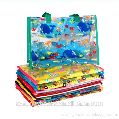 Waterproof Portable PVC Button Closure Tote Handbag